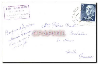 Vista de Elorrio — montanhas no fundo — editor Foto LANDARURU, n° de série 51-1-1964 — Verso