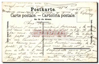 Stara pocztówka Kanton Bazyleja St Grischons Lekarstwo Apteka — Rewers