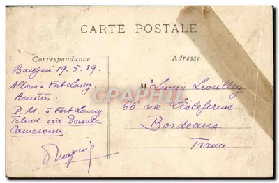 Bilhete postal antigo Congo Francês Oubangui Grupo — Verso