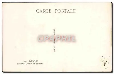 Dolmen Kermario — Carnac — Wydawca Laurent-Nel, nr 772 — Rewers