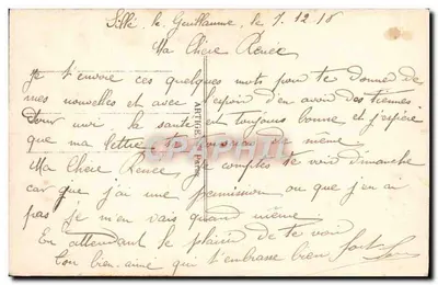 Soldat und Frau im Innenraum — Gedicht — Le Favorite, n° 2318/4 — Rückseite