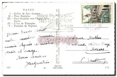 Nancy, stolica Lotarynii — złożona wizja zabytków — Éditions de Luxe, n°840 — Rewers