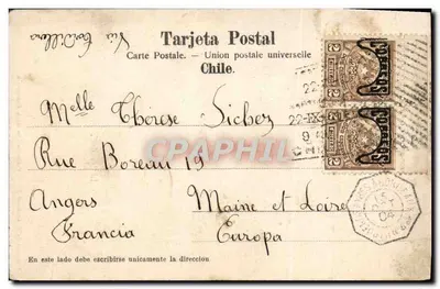 Bilhete postal antigo Índias de Temuco Chile Chile Folclore — Verso