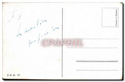 Terug van de weide (Volendam) — cena pastoril com moinho de vento — editor D.B.M. 37 — Verso