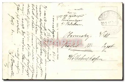 Moinho de água do Sennelager Staumühle — editor Verlag Anton Kühn, Paderborn, n° 7092 — Verso