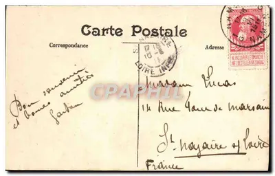Namur — Dolina Sambry — widok panoramiczny z kanałem i mostem — wydawca nieznany — Rewers