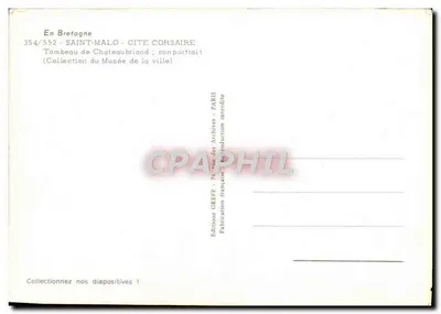 Tombeau de Chateaubriand — vue du monument sur la côte — Éditions GREFF — Verso