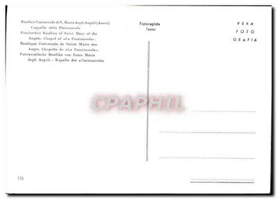 Bazylika patriarchalna św. Maryi z Aniołami (Assisi) — Kaplica Porziuncola — Fotorapida Terni — Rewers