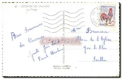 Croix-de-Vie (Vendée) — A Praia — Edições Gaby — Verso