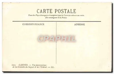 Cannes — Panoramische uitzicht op de Croisette en het Estérel — LL — Achterkant