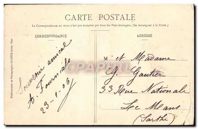 CANNES - La Nápoule - Château Vicux — Collection Artistique, édition Guetta, phot. Nice, n° 481 — Verso