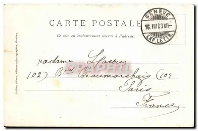 Chamonix - Sérac au Glacier des Bossons — J.J. 2231 A — Julien frères, Genève — Verso