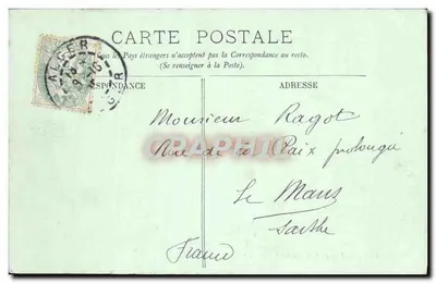 Alger — Odpłynięcie poczty francuskiej 'Ville d'Alger' — LL, nr 85 — Rewers
