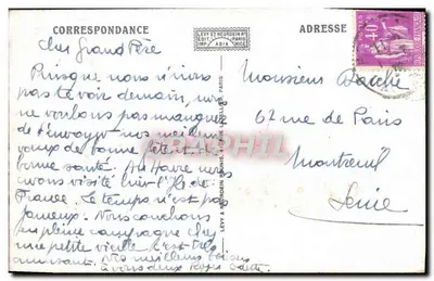 Parowóz « ILE DE FRANCE » — Compagnie Générale Transatlantique — wydawca Levy & Neurdein, Paryż — Rewers