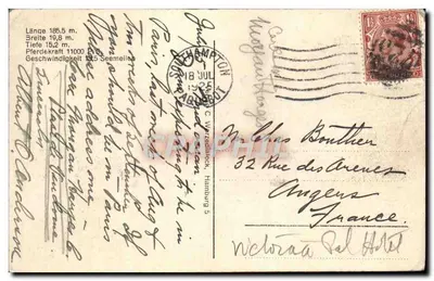 Doppelschraubendampfer „Cleveland“ — Hamburg-America Line — editor H.A.P.C. n°478 — Verso