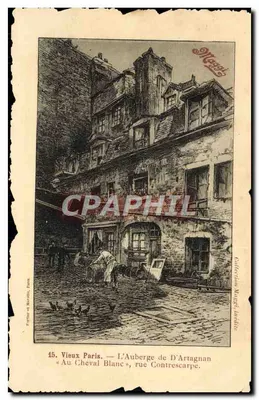 Velho Paris — A Auberge de D'Artagnan « Au Cheval Blanc », rue Contrescarpe — Maggi, Paris