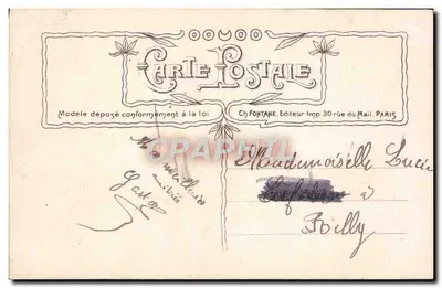 Os Beijos de Amor — Ch. Fontaine, 30 rue du Mail, Paris — Verso