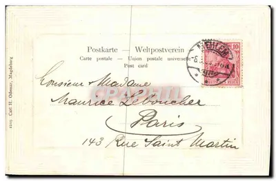 Rosa em flor — texto bilingue alemão/inglês — editor Carl H. Odemar, Magdeburg — Verso