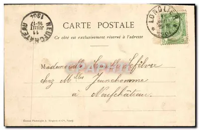 Kobieta w stroju tradycyjnym — Chantilly — Wydawnictwo Phototypie A. Bergerot et Cie, Nancy — Rewers