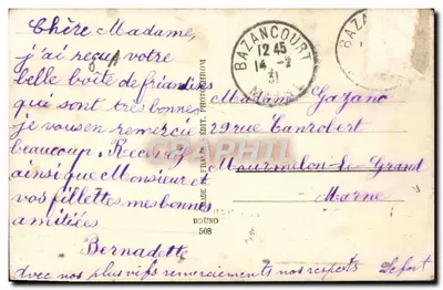 Dois cervos em um paisagem invernal — editor Gazano, n° 508 — Verso
