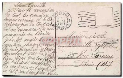 Mężczyzna w stroju wieczornym z bukietem — R&P, n° 4152/3 — Rewers