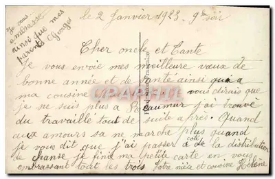 Mulher de pele de animais — cartão de felicitações 'Ano Feliz' — REX 1457 — Verso