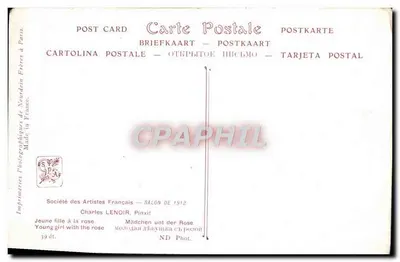 Młoda dziewczyna z różą — Salon 1912 — Towarzystwo Artystów Francuskich — Rewers