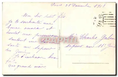 Scena zimowa z młykiem wiatrowym — REX 766 — Wydawca REX — Rewers