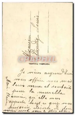 Mulher em pele decorada — Boa Ano — E:M 427 — Verso