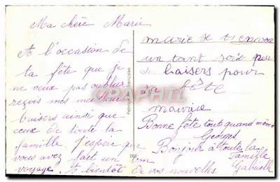 Viooltjes — Gelukkige verjaardag — Gemaakt in Frankrijk — Achterkant