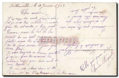 Giovane donna in abito blu — decoro floreale — editore Fauvollz, n°1557 — Verso