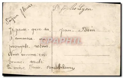 Pansy w dekorowanym naczyniu — tekst poetycki — M. Mirange, nr 12 — Rewers