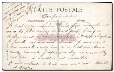 Kobieta i dziecko — Szczęśliwy Nowy Rok — Wydawca J.C. Paris, n° 7460 — Rewers