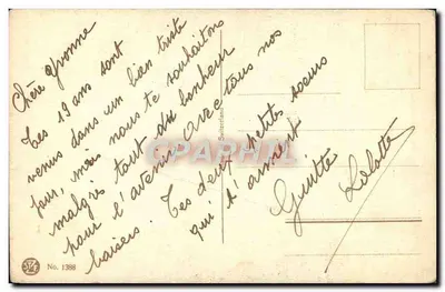 Tulipany w zielonym naczyniu — obraz R.A. Foster — STF Nr 1388 — Rewers