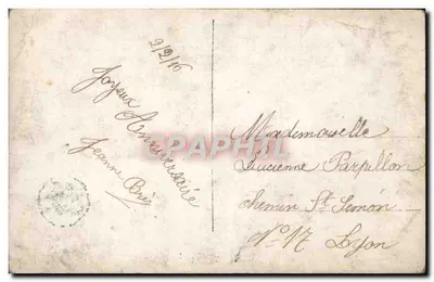 Młody para zakochana — romantyczna scena — Wydawca PARIS n°618 — Rewers