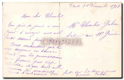 Bouquet de houx e de tulipas — editor não visível — datada por volta de 1918 — Verso