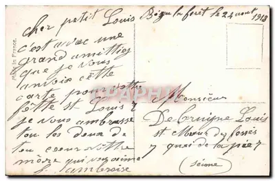 Menina pequena com um cesto de flores — St Louis — editor desconhecido — Verso