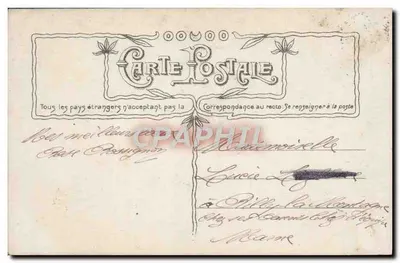 Mulher em vestido verde segurando rosas — Boas Festas — editado por CROSSAY 1905 — Verso