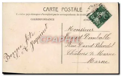 Dois crianças em um cesto de flores — M.F. 787 — Paris — Verso