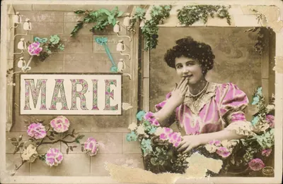 Stara pocztówka Fantaisie Kobieta Marie
