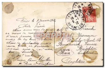 Bom Ano — Casal em traje de festa — ARS PARIS 2980 — Verso