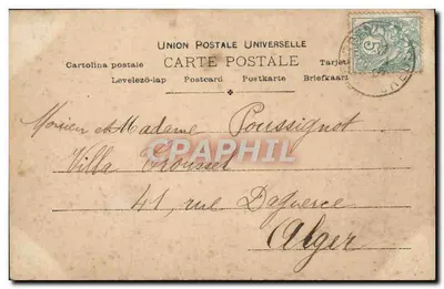 CPA Fantaisie Femme Lune — Verso