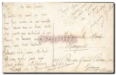 Jovem mulher com rosa — Boa Ano — Carta postal de boas-vindas — Verso