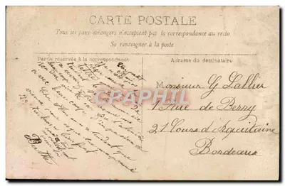 Mulher em vestido rosa — paisagem de floresta e rochedos — editor Rawllinger, Paris, n°208 — Verso