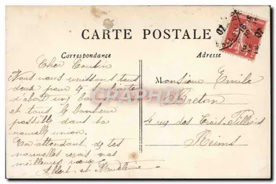Vrouw in gekleurde jurk — 'Goed jaar 1908' — LE DE, n°207 — Achterkant