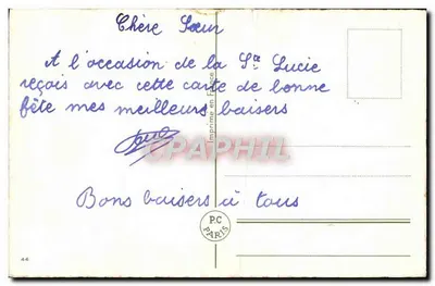 Buquê de rosas — Boa Festa — Impresso na França — Verso