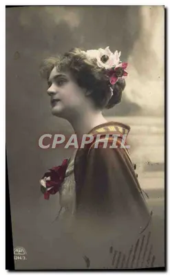 Mulher jovem em busto — coroa de flores — editor anônimo, n° 1294.J