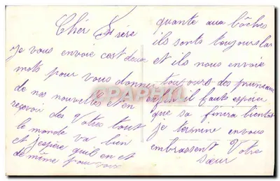 Dziewczyna w sukni różowej i zielonej — z koszykiem róż — stara kartka pocztowa — Rewers