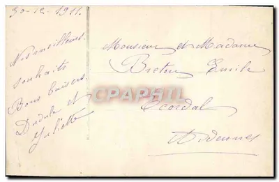 Jovem mulher com vestido colorido — com coroa de gui — texto 'Ano Feliz' — editor '7528' — Verso