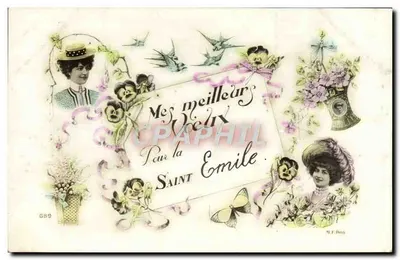 Carta postal de vœux – 'Meus melhores vœux para a São Emile' – M.F. Pabos, n° G89